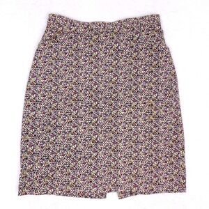 Savion Floral Pencil Skirt Size 6 Made In USA Stretch Cotton Vintage Style